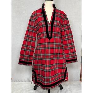 NWT- Castaway Tunic Dress Stretch Twill Royal Stewart Tartan Plaid sz Medium